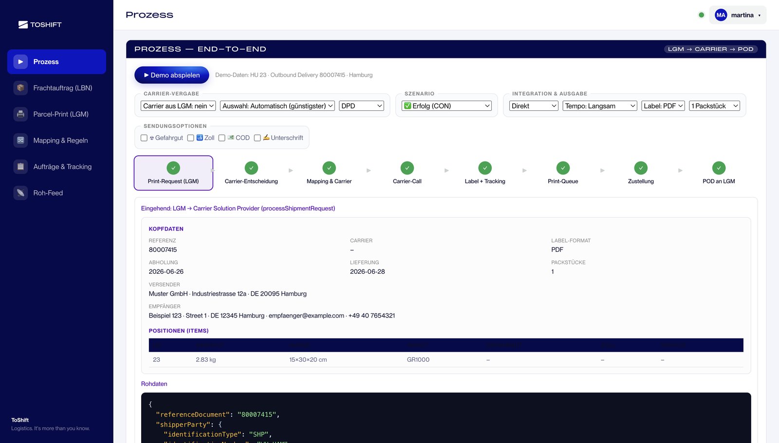Carrier integration for SAP LGM – What it does